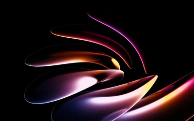 Glossy Abstract Petals with Pink Glow HD Wallpaper