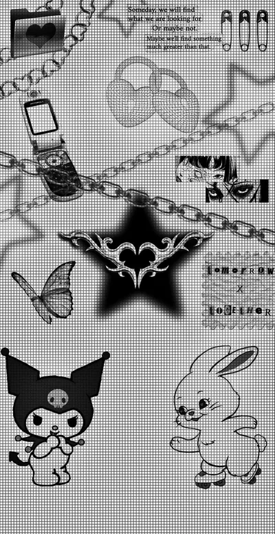 Black and White Y2K Wallpapers Black and White Y2K Backgrounds