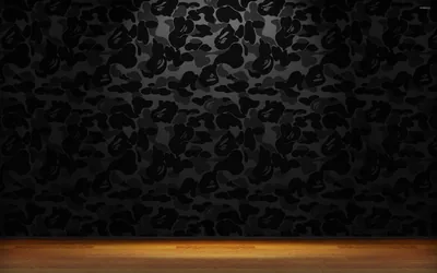Black Camo Wall with Wood Floor HD Wallpaper