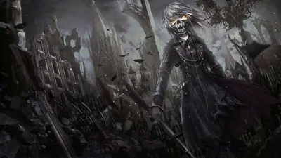 Skeleton Knight over a Ruined Battlefield HD Wallpaper
