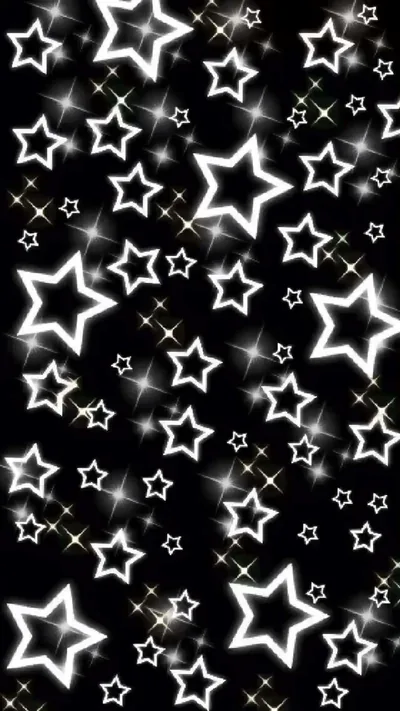 Glowing White Stars on Black Phone Background HD Wallpaper