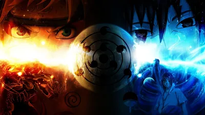 Naruto vs Sasuke Sharingan Split HD Wallpaper