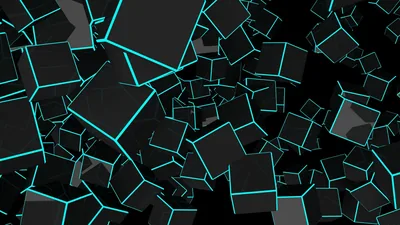 Blue Lines Boxes Squares Black Background HD Black Wallpapers