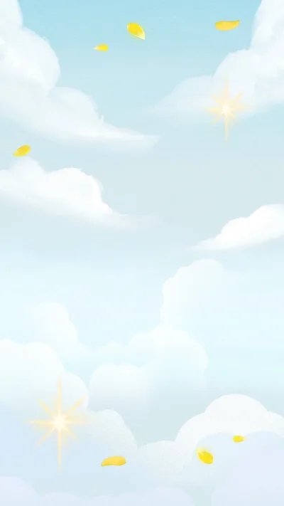 Pale Clouds with Golden Petals HD Phone Wallpaper