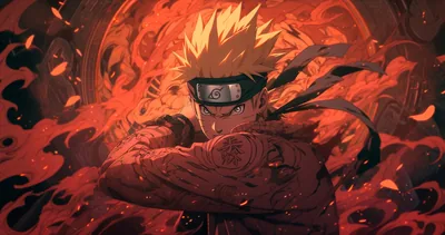 Naruto Punching Through Red Flames HD Wallpaper