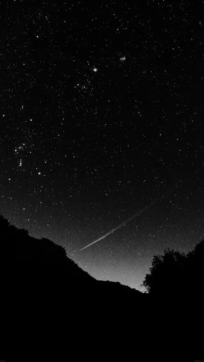 Meteor Streak in Black and White HD Phone Wallpaper