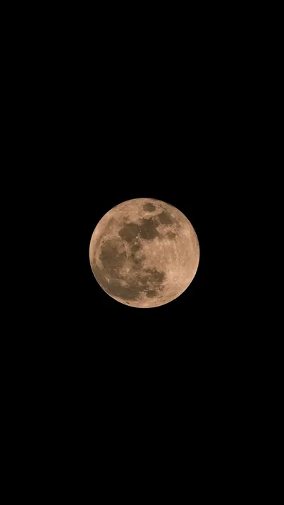 Orange Full Moon on Black HD Phone Wallpaper