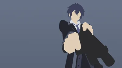 Minimalist Anime Boy with a Case HD Wallpaper