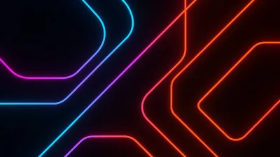 Neon Outline Shapes on Black HD Wallpaper