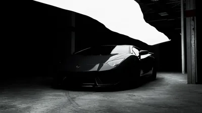 Lamborghini Silhouette in a Dark Garage HD Wallpaper