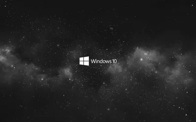 Windows 10 Logo in a Monochrome Nebula HD Wallpaper