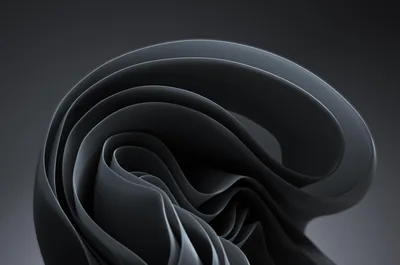 Grey Ribbon Bloom on Soft Gradient HD Wallpaper