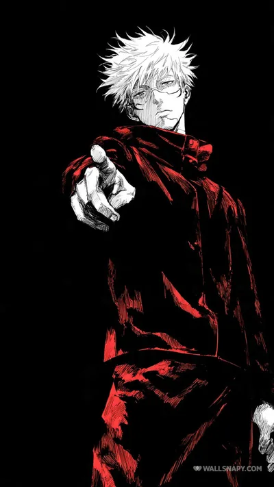 Satoru gojo clean minimal anime lockscreen wallpaper
