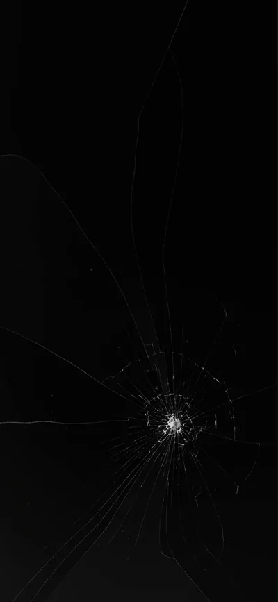 Black Cracked Screen Wallpaper