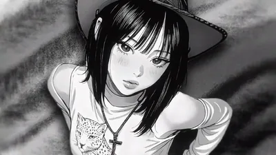 Manga Girl in a Cowboy Hat HD Wallpaper