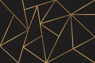 Modern mosaic gold & black wallpaper