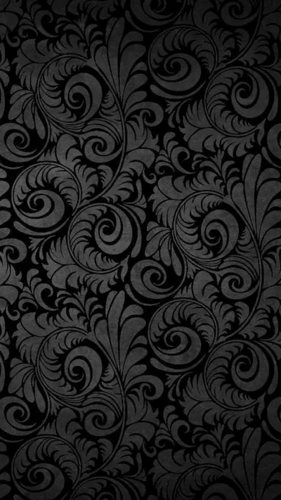Black Damask Swirl Pattern HD Phone Wallpaper