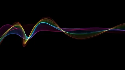 Colourful Light Waveform on Black HD Wallpaper