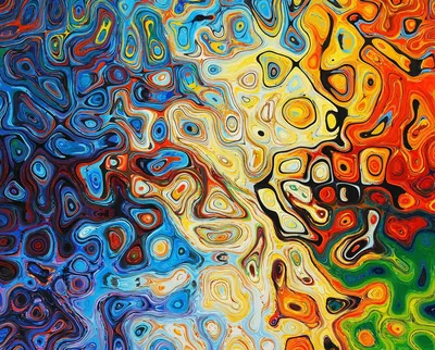 Colorful Oil Paint Cells HD Wallpaper