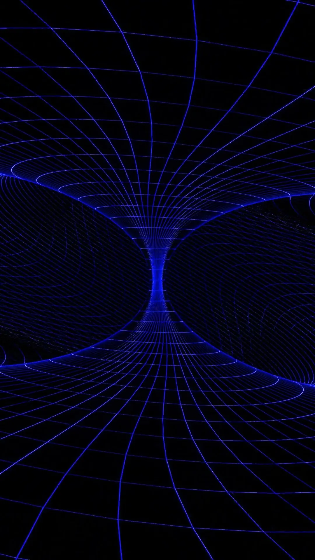 A blue spiral pattern on a black background