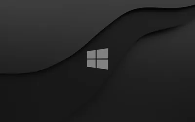 Windows 10 Logo on Black Waves HD Wallpaper