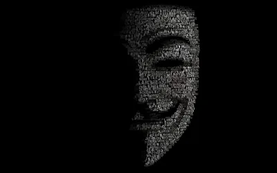 Anonymous Hacker Typography HD Wallpaper