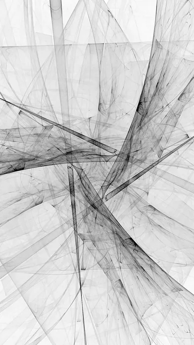 Smoke-Thin Fractal Lines on Pale Grey HD Phone Wallpaper
