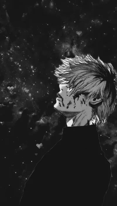 Kaneki Looking Skyward in Monochrome HD Phone Wallpaper