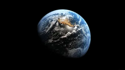 Cloud-Swirled Earth on Black HD Wallpaper
