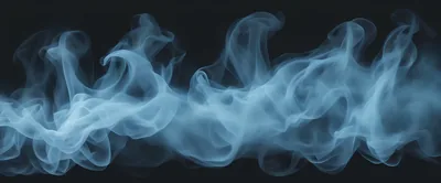 Blue smoke wisps or hazy fog on black