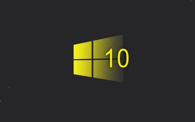 Wallpaper Windows 10 system, yellow style logo, black background Picture, Image