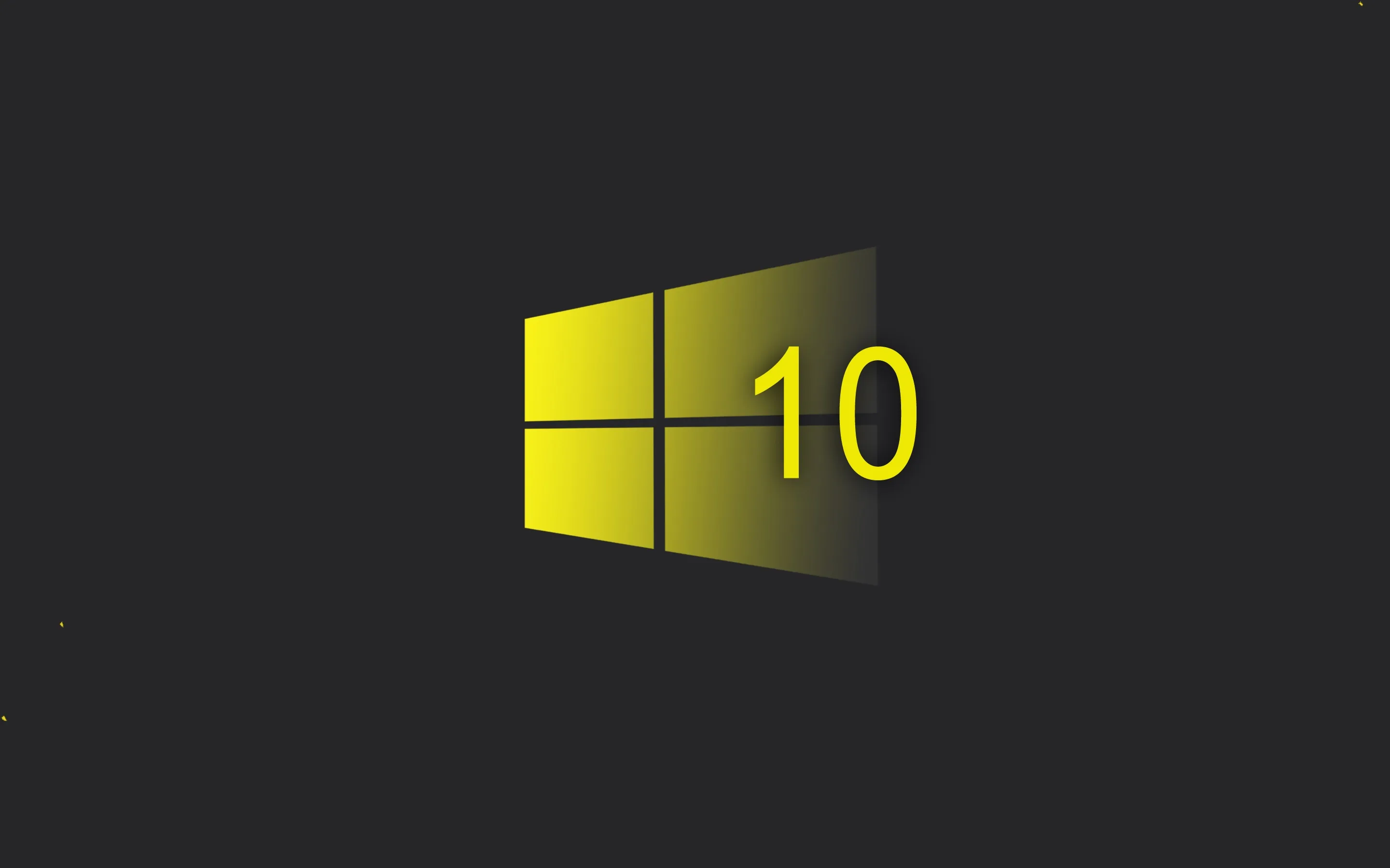 Wallpaper Windows 10 system, yellow style logo, black background Picture, Image