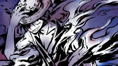 Comic Style Anime Fight in Purple Ink HD Wallpaper