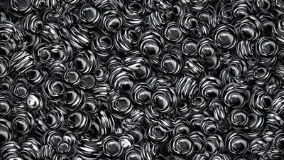 Glossy Black Spiral Shapes HD Wallpaper