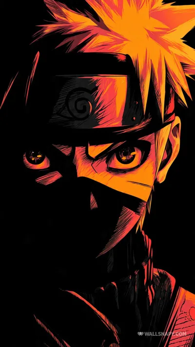 Orange Neon Ninja Portrait HD Phone Wallpaper