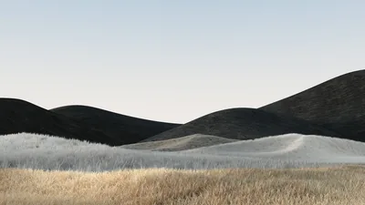 Pale Hills Above Dry Grass HD Wallpaper