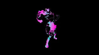 Neon Pink and Cyan Figure on Black HD Wallpaper