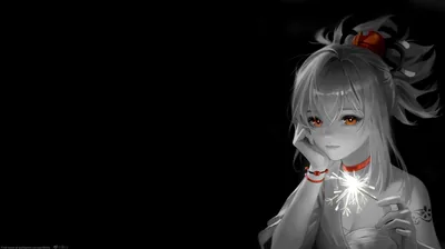 Anime Girl Holding a Light HD Wallpaper