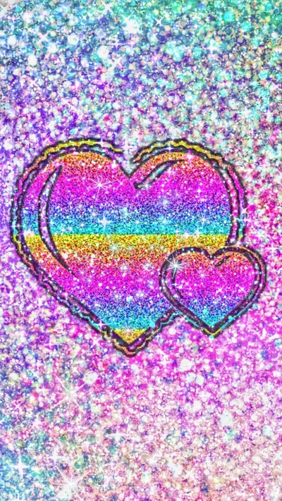 Love Hearts Glitter Background