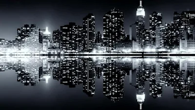 Captivating Black and White Cityscape Wallpaper